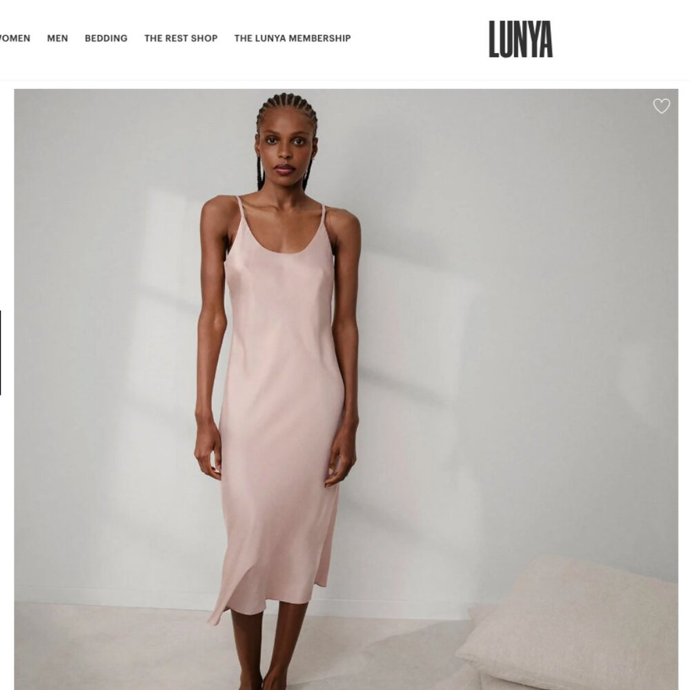 Lunya Washable Silk Bias Slip Dress